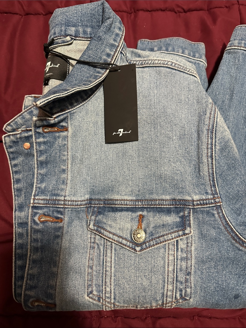 7 For All Mankind Light Blue Denim Jacket - Picture 8 of 8